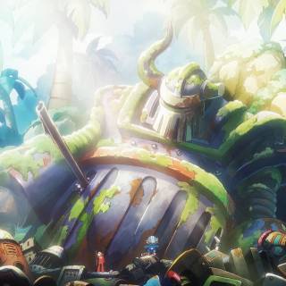 Luffy and Giant Robot wallpaper