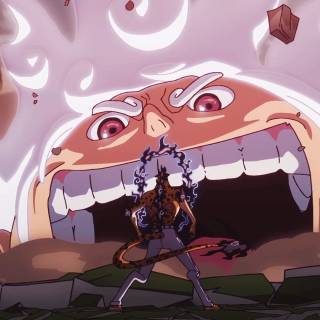 Luffy and Giant Robot wallpaper