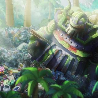 Luffy and Giant Robot wallpaper