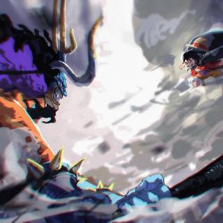 Luffy and Giant Robot wallpaper