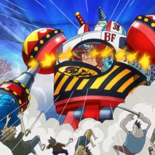 Luffy and Giant Robot wallpaper