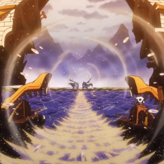 Luffy and Giant Robot wallpaper