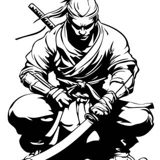 Samurai on knees wallpaper