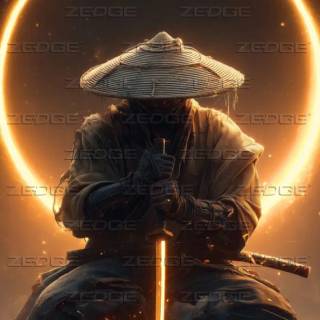 Samurai on knees wallpaper