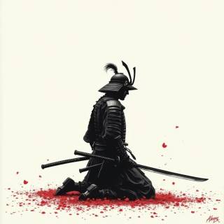 Samurai on knees wallpaper