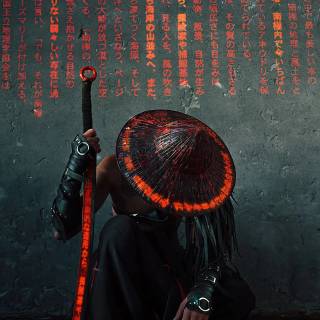 Samurai on knees wallpaper