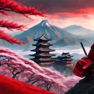 Samurai on knees wallpaper