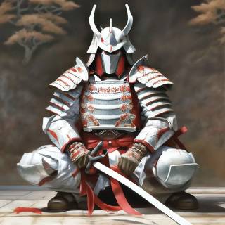 Samurai on knees wallpaper
