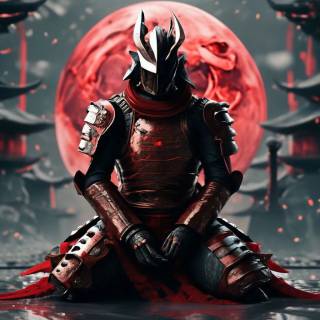 Samurai on knees wallpaper