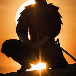 Samurai on knees wallpaper