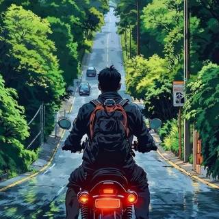 Anime motorbike wallpaper