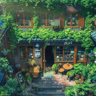 Coffee shop desktop wallpaper