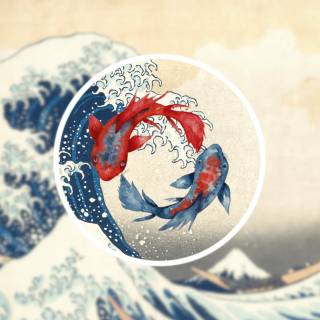 4k Japanese wave wallpaper