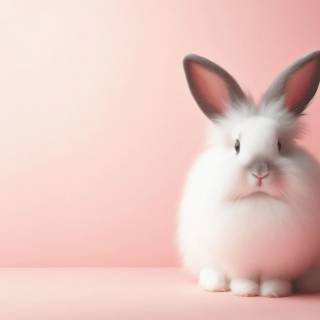 Pink bunny 4k wallpaper