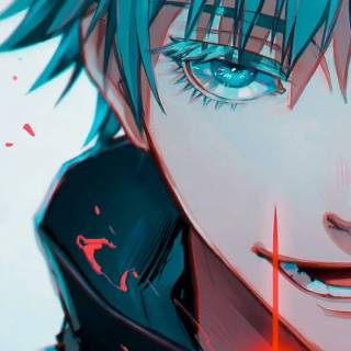 Gojo red and blue wallpaper