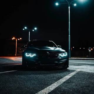 BMW M4 night rain wallpaper