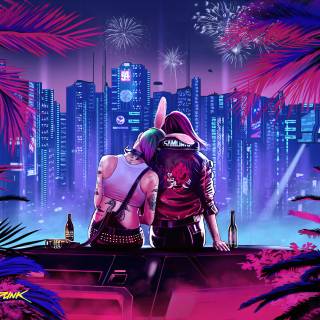 Purple Cyberpunk 4k wallpaper