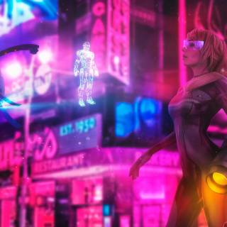Purple Cyberpunk 4k wallpaper