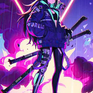 Purple Cyberpunk 4k wallpaper