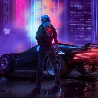Purple Cyberpunk 4k wallpaper