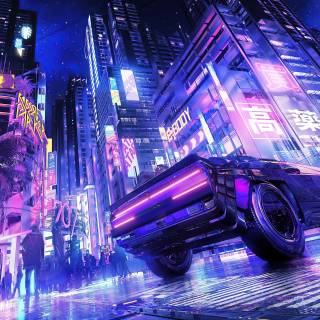 Purple Cyberpunk 4k wallpaper
