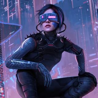 Purple Cyberpunk 4k wallpaper