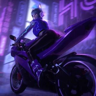 Purple Cyberpunk 4k wallpaper