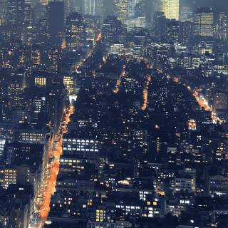 Phone city night wallpaper