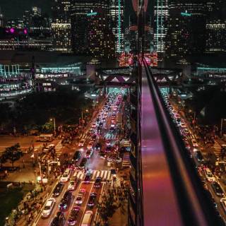 Phone city night wallpaper