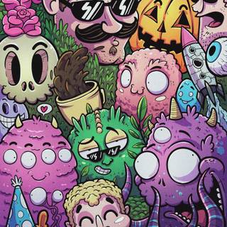Doodle art phone wallpaper