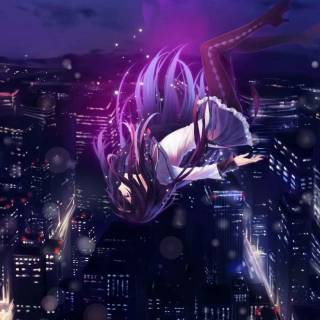 Phone purple anime wallpaper