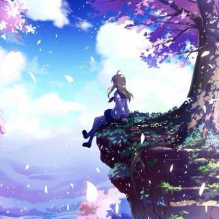 Phone purple anime wallpaper