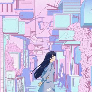 Phone purple anime wallpaper