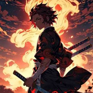 Tanjiro Sun Breathing phone wallpaper