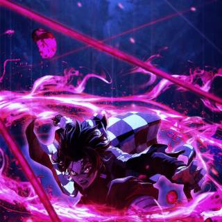 Tanjiro Sun Breathing phone wallpaper