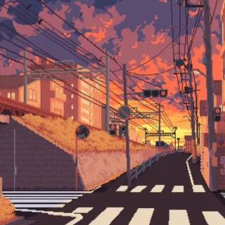 Anime pixel phone wallpaper