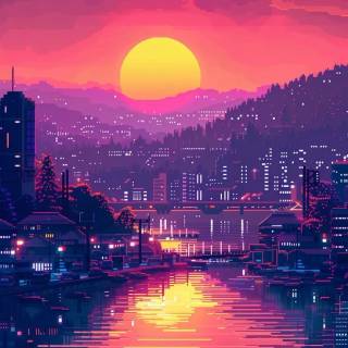Anime pixel phone wallpaper