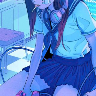 Anime pixel phone wallpaper