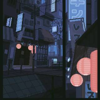Anime pixel phone wallpaper