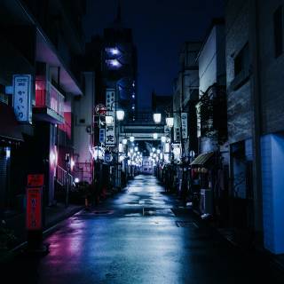Street night phone wallpaper