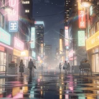 Street night phone wallpaper