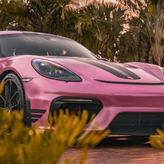 Pink Porsche desktop wallpaper
