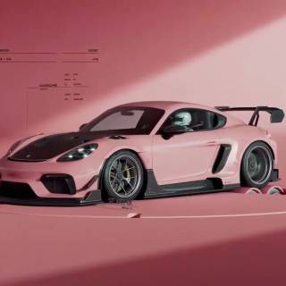 Pink Porsche desktop wallpaper