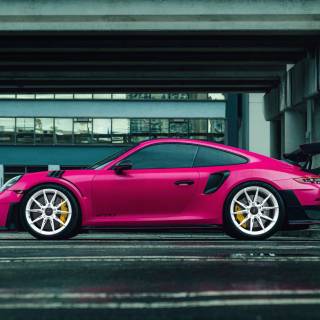 Pink Porsche desktop wallpaper