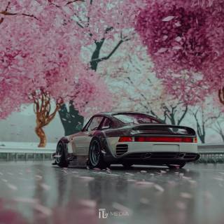 Pink Porsche desktop wallpaper