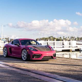 Pink Porsche desktop wallpaper