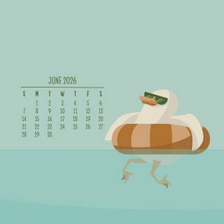 June 2026 calendar wallpaper