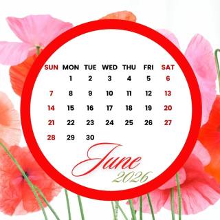 June 2026 calendar wallpaper