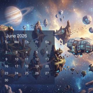 June 2026 calendar wallpaper