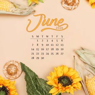 June 2026 calendar wallpaper